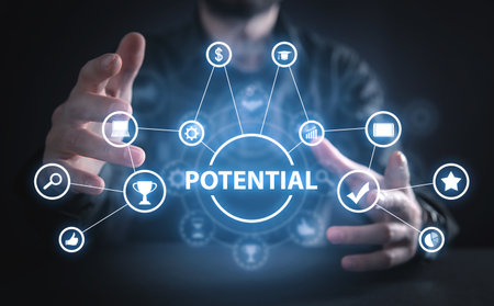 personal development. Coach motivate to personal development. Concept of Potential