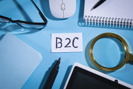 B2C on paper with a business object.の写真素材
