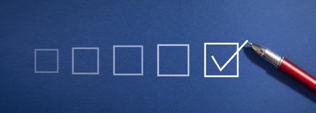 Pen with checkbox in checklist. businessの写真素材