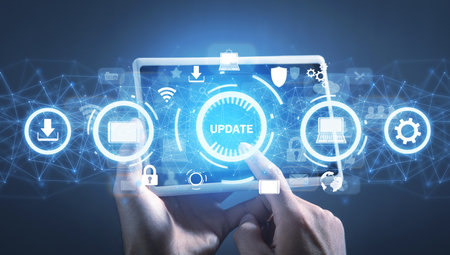 update software application. technology. Internet