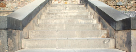 Empty outdoor stairs in the city.