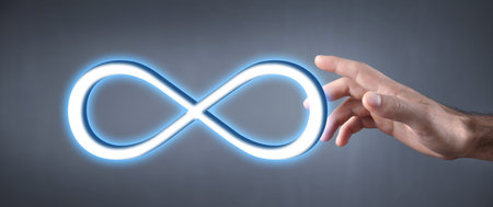Human hand showing a Infinity symbol.