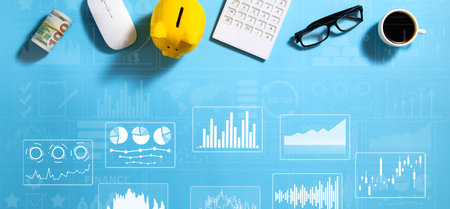 Growth graphs with a business object.の写真素材