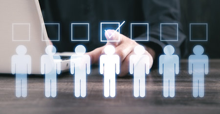 Choosing candidate from group. Employee selection recruitment