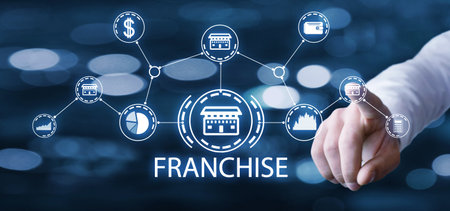 global network connection. franchise marketing system. business conceptの写真素材