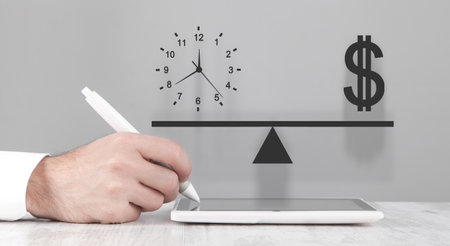 Time and money balance. business concept