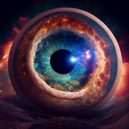 Close up of human eye with beautiful iris. Generative AIの素材