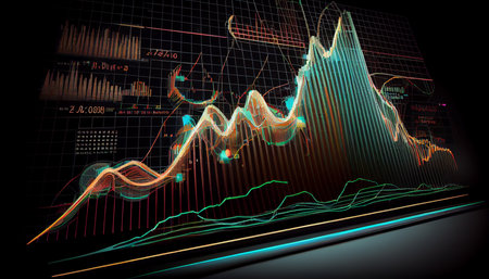 stock market graph. business concept. Generative AIの素材