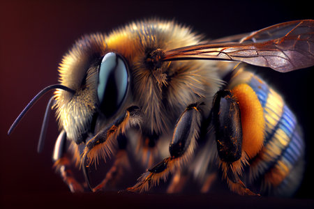 Close up of a bee. Generative AIの素材