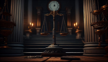 Law and justice concept. scales of justice. Generative AIの素材
