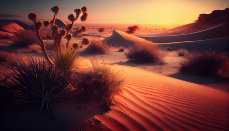 Desert with sand. Generative AIの素材