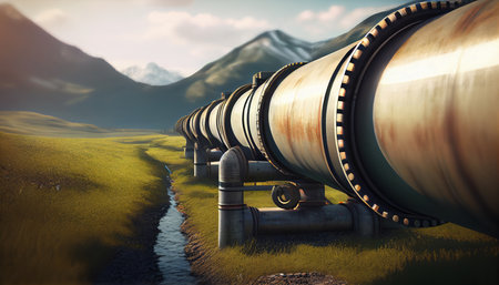 oil or gas pipeline. Generative AIの素材