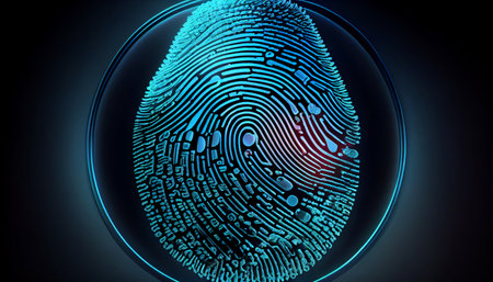 Fingerprint security access with biometrics identification. Generative AIの素材