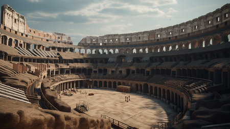 The Colosseum in Rome, Italy. Travel and tourism concept. Generative AIの素材