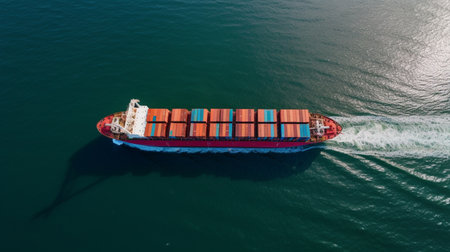 Container ship in the sea. Generative AIの素材