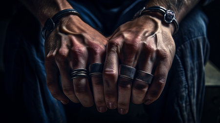 Hands of a man. Generative AIの素材