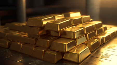 gold bars. Generative AIの素材