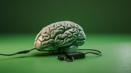human brain charging. Generative AIの素材