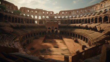 The Colosseum in Rome, Italy. Travel and tourism concept. Generative AIの素材