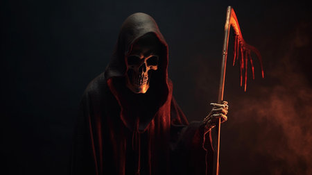 The grim reaper with a scythe. Generative AIの素材