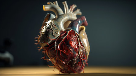 human heart anatomy. Generative AIの素材