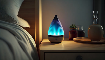 Modern air humidifier on the room. Generative AIの素材