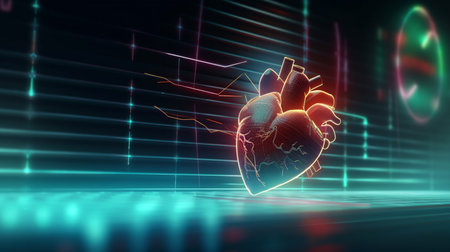 human heart anatomy. Generative AIの素材