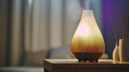 Modern air humidifier on the room. Generative AIの素材