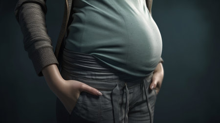 Pregnant woman belly. Maternity concept. Generative AIの素材