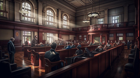 people in a courtroom. law and justice. Generative AIの素材