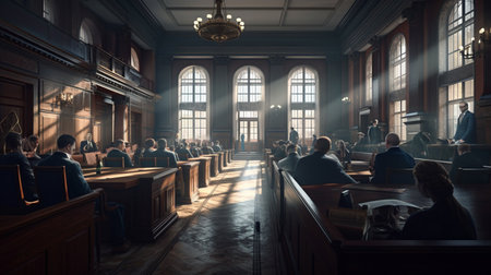 people in a courtroom. law and justice. Generative AIの素材