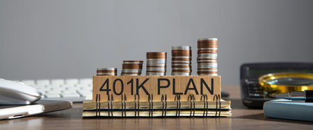 401k plan with a coins. Business and financeの写真素材