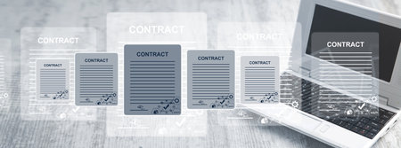 Electronic signature. Document management. Signing business contractの写真素材