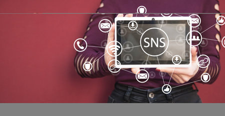 Concept of SNS. Social Networking Serviceの写真素材