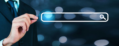 Searching for information in internet. Search. Internet. Network. Technologyの写真素材