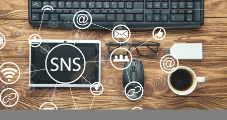 Concept of SNS. Social Networking Serviceの写真素材
