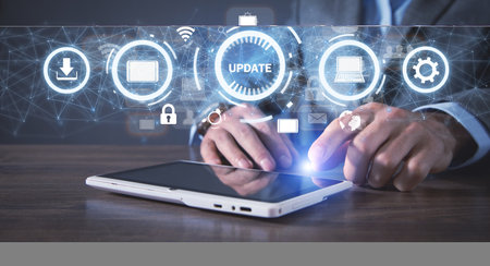 Update software application. Technology. Internet