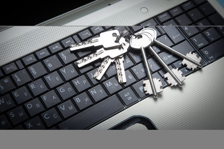 Key on the laptop keyboard.の写真素材