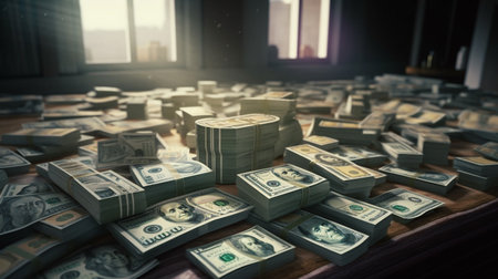 Many dollars in a room. Generative AIの素材