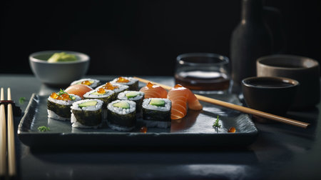 Sushi set. Generative AIの素材