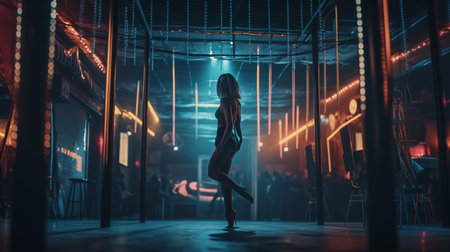 Sexy woman in night club. Generative AIの素材