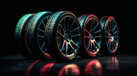 car wheels. Generative AIの素材