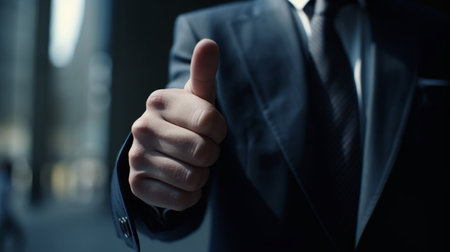Man making thumb up sign. Generative AIの素材