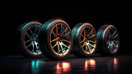 car wheels. Generative AIの素材