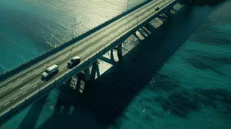 Aerial view of the bridge. Generative AIの素材