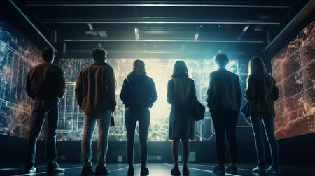 business people and networks. social media. Generative AIの素材