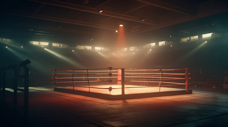 Boxing ring. Generative AIの素材