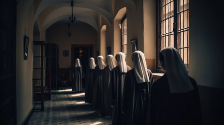 Nuns in the convention. Generative AIの素材