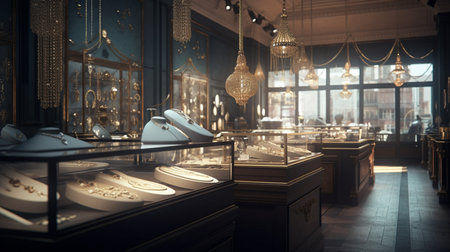 jewelry store. Generative AIの素材