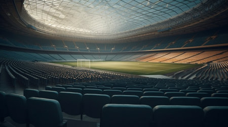 Empty stadium with a seats. Generative AIの素材